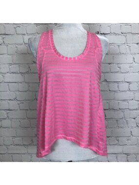 Zyia Nimbus Split Back Tank Size M Pink Stripe